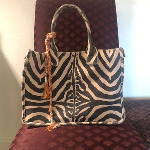 Vince Camuto Zebra Large Tote